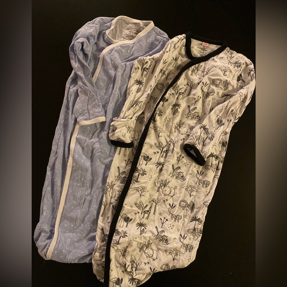 Set of 2 Magnetic Me Animal Safari & Bunny Moon modal magnetic sleeper gown 0-3M